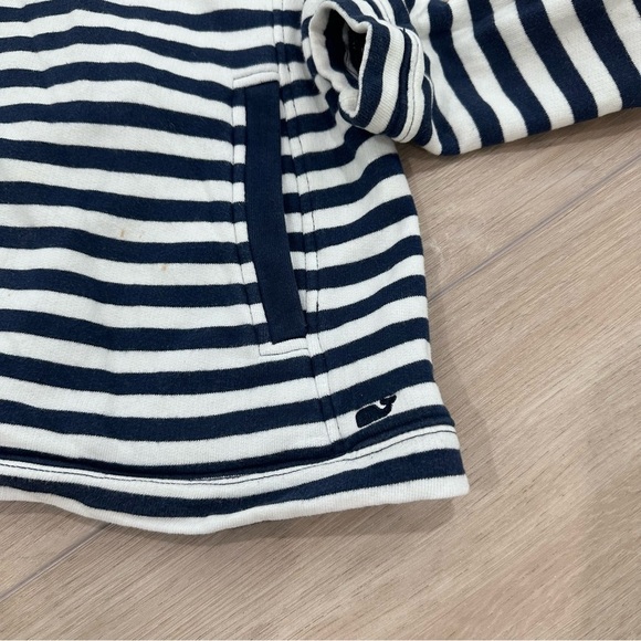 Vineyard Vines womens stripe funnel neck pullover Sweatshirt blue white XS - Picture 4 of 5